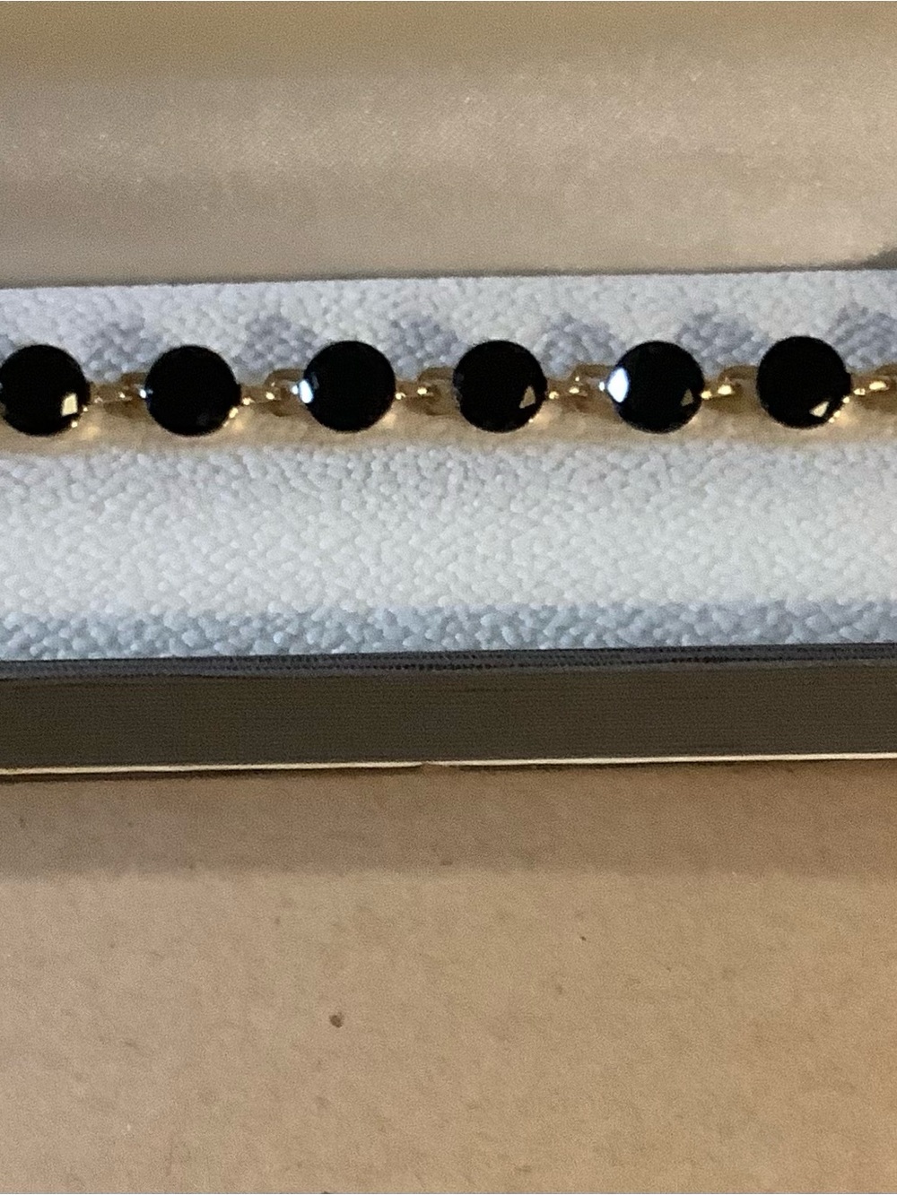 Gold Link Bracelet with Sapphire Crystals - Women Jewelry